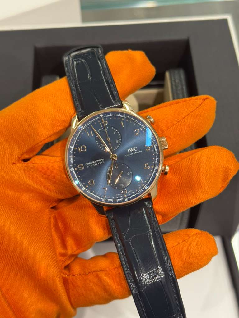 IWC Portugieser Chronograph - Rose Gold - 41 MM - Blue Dial - IW371614