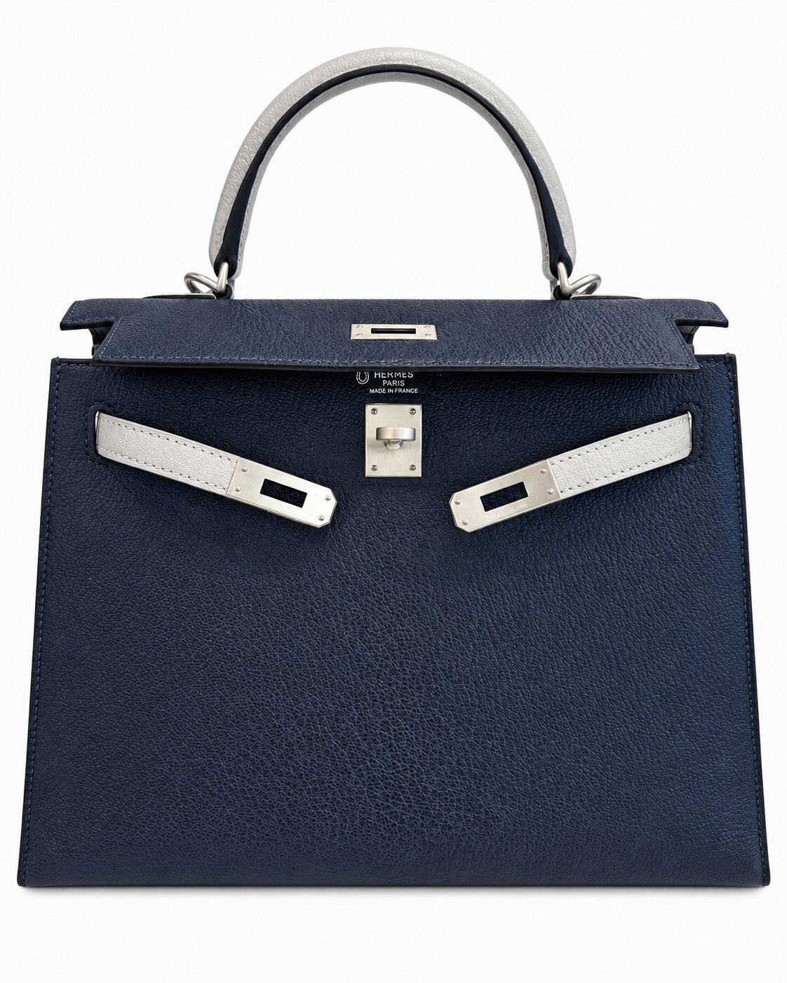 Hermès Kelly 25 HSS - Blue Indigo - Chevre - Palladium Hardware - K25BICPHW