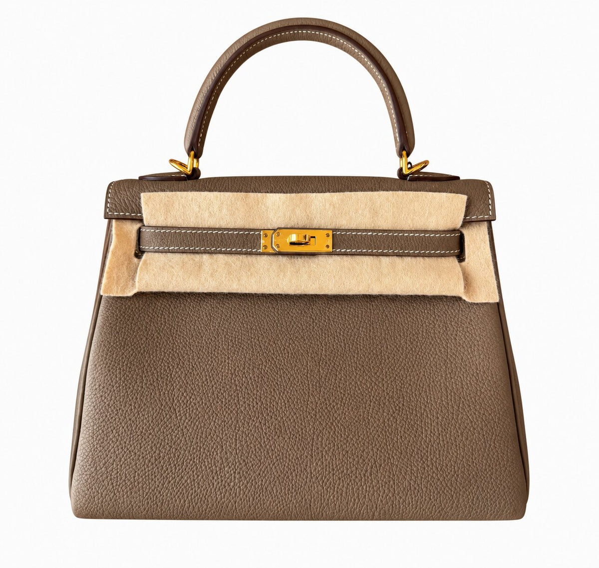 Hermès Kelly Retourne 25 - Etoupe - Togo - Gold Hardware - K25ETGHW