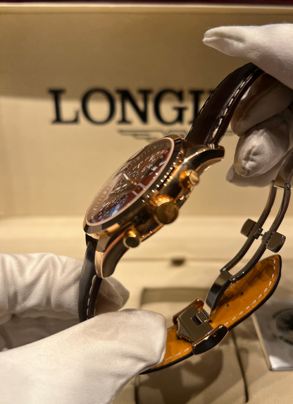 Longines Conquest Classic Moonphase - 42 MM - Rose Gold - Brown Dial - Leather Strap - L2.798.8.62.3