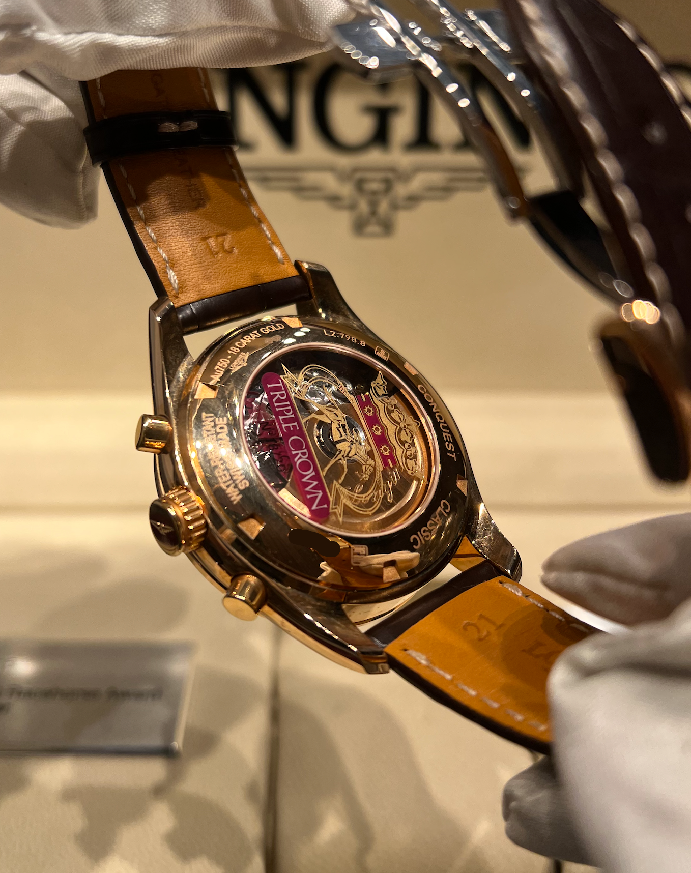 Longines Conquest Classic Moonphase - 42 MM - Rose Gold - Brown Dial - Leather Strap - L2.798.8.62.3