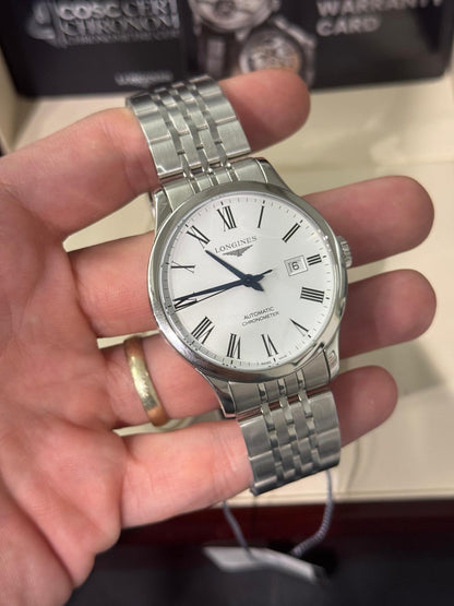 Longines Record - Stainless Steel - 40 MM - White Matt Dial - L2.821.4.11.6
