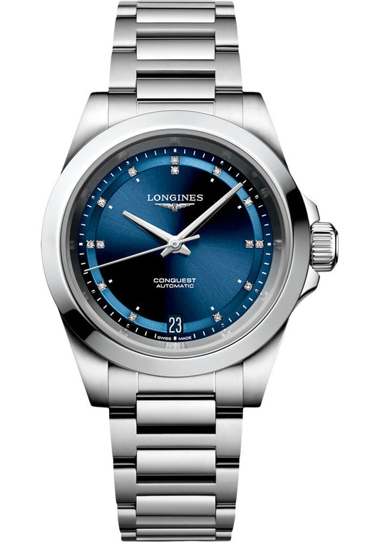 Longines Conquest - 34 MM - Steel Case - Blue Diamond Dial - L3.430.4.97.6