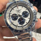 Longines Conquest Chronograph - 42 MM - Steel Case - Ceramic Bezel - Silver with Blue Counters Dial - L3.835.4.98.6