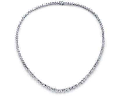 Graduated Eternity Diamond Necklace - 18k White Gold - 10 Ct. Tw. - N-0005WG18D