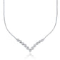 Diamond "V" Bar Necklace - 18k White Gold - 2 Ct. Tw. - N-0014WG18DVB