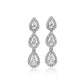 Pear Shape Diamond Halo Drop Earrings -  14k White Gold - 1 5/8 Ct. Tw. - E-0028WG14PSDH