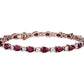 Ruby And White Sapphire Bracelet - 14k Rose Gold - B-0057RG14 RWS