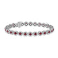 Ruby And Diamond Halo Bracelet - 14k White Gold - 2 4/5 Ct. Tw. - B-0061WG14 RWH