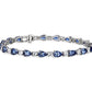 Tanzanite And White Sapphire Bracelet - 14k White Gold - B-0058WG14 TWS