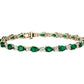 Emerald And White Sapphire Bracelet - 14k Yellow Gold - B-0059YG14 EWS