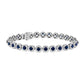 Sapphire And Diamond Halo Bracelet - 14k White Gold - 2 4/5 Ct. Tw. - B-0061WG14 SDH