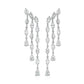 Diamond Trio Drop Earrings - &nbsp;18k White Gold - 4 Ct. Tw. - E-0029WG18DTD