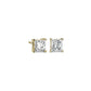 Lab Grown Diamond Princess Cut Stud Earrings - &nbsp;14k Yellow Gold - 2 Ct. Tw. - E-0033YG14DPCS