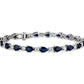 Blue And White Sapphire Bracelet - 14k White Gold - B-0058WG14 BWS
