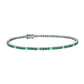 Alternating Emerald And Diamond Bracelet - 14k White Gold - B-0056WG14 AED