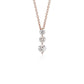 Three-Stone Drop Diamond Pendant Necklace - 18k Rose Gold - 1 Ct. Tw. - N-0010RG18D