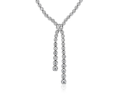 Diamond Lariat Necklace - 14k White Gold - 2 5/8 Ct. Tw. - N-0053WG14 DL
