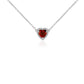 Heart-Shaped Garnet And Diamond Pendant Necklace - 18k White Gold - 6MM - N-0008WG14D