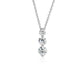 Three-Stone Drop Diamond Pendant Necklace - 18k White Gold - 1 1/2 Ct. Tw. - N-0002WG18D