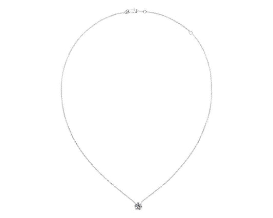 Lab Grown Floating Solitaire Diamond Pendant Necklace - 14k White Gold - 1 Ct. Tw. - N-0004WG14D