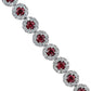 Ruby And Diamond Halo Bracelet - 14k White Gold - 2 4/5 Ct. Tw. - B-0061WG14 RWH