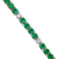 Alternating Emerald And Diamond Bracelet - 14k White Gold - B-0056WG14 AED