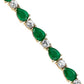 Emerald And White Sapphire Bracelet - 14k Yellow Gold - B-0059YG14 EWS