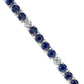 Alternating Sapphire And Diamond Bracelet - 14k White Gold - B-0056WG14 ASD