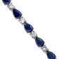Blue And White Sapphire Bracelet - 14k White Gold - B-0058WG14 BWS