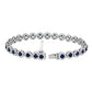 Sapphire And Diamond Halo Bracelet - 14k White Gold - 2 4/5 Ct. Tw. - B-0061WG14 SDH