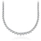 Graduated Eternity Diamond Necklace - 18k White Gold - 10 Ct. Tw. - N-0005WG18D