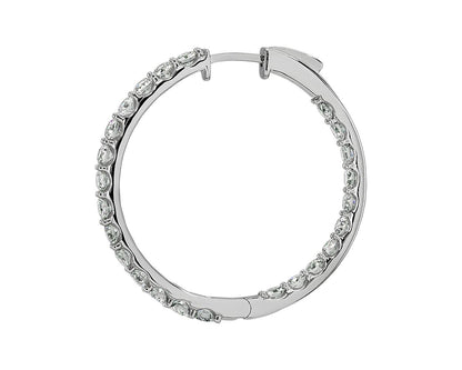 Lab Grown Diamond Eternity Hoop Earrings - 14k White Gold - 7 Ct. Tw. - E-0025WG14DEH