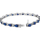 Blue And White Sapphire Bracelet - 14k White Gold - B-0058WG14 BWS