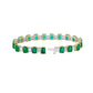 Emerald And Diamond Baguette Bracelet - 18k Yellow Gold - B-0060YG18 EDB