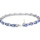 Tanzanite And White Sapphire Bracelet - 14k White Gold - B-0058WG14 TWS
