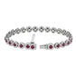 Ruby And Diamond Halo Bracelet - 14k White Gold - 2 4/5 Ct. Tw. - B-0061WG14 RWH