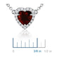 Heart-Shaped Garnet And Diamond Pendant Necklace - 18k White Gold - 6MM - N-0008WG14D
