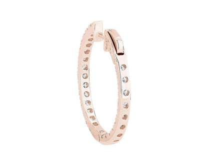 The Perfect Diamond Hoops Earrings - 14k Rose Gold - 2 Ct. Tw. - E-0027RG14PDH