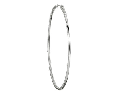 Dazzling Diamond Eternity Hoop Earrings -  14k White Gold - 2 Ct. Tw. - E-0020WG14DDEH