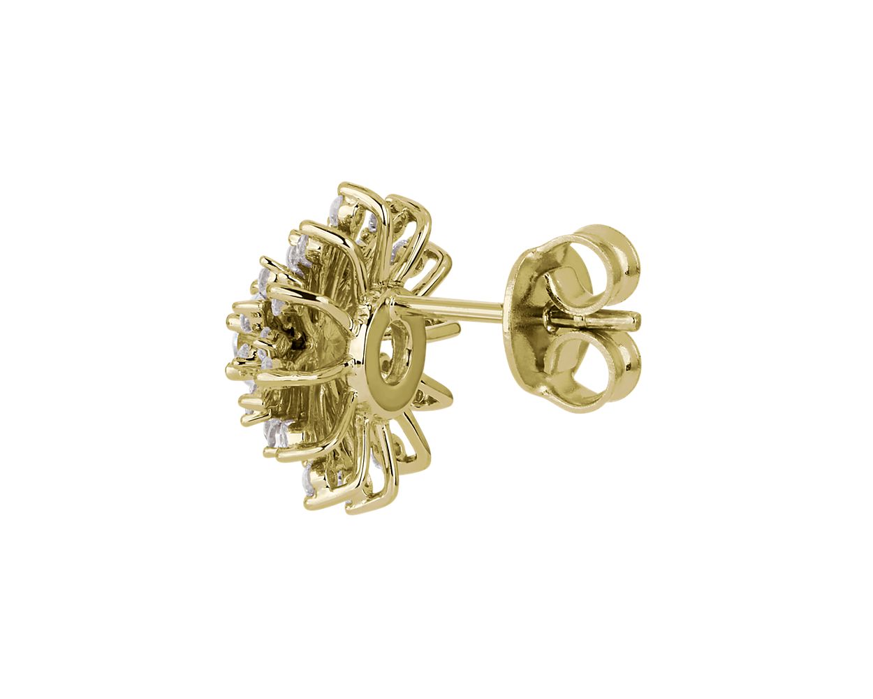 Sunburst Diamond Stud Earrings - 14k Yellow Gold - 1 Ct. Tw. - E-0034YG14SDS