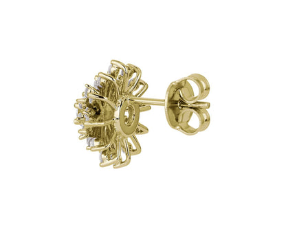 Sunburst Diamond Stud Earrings - 14k Yellow Gold - 1 Ct. Tw. - E-0034YG14SDS