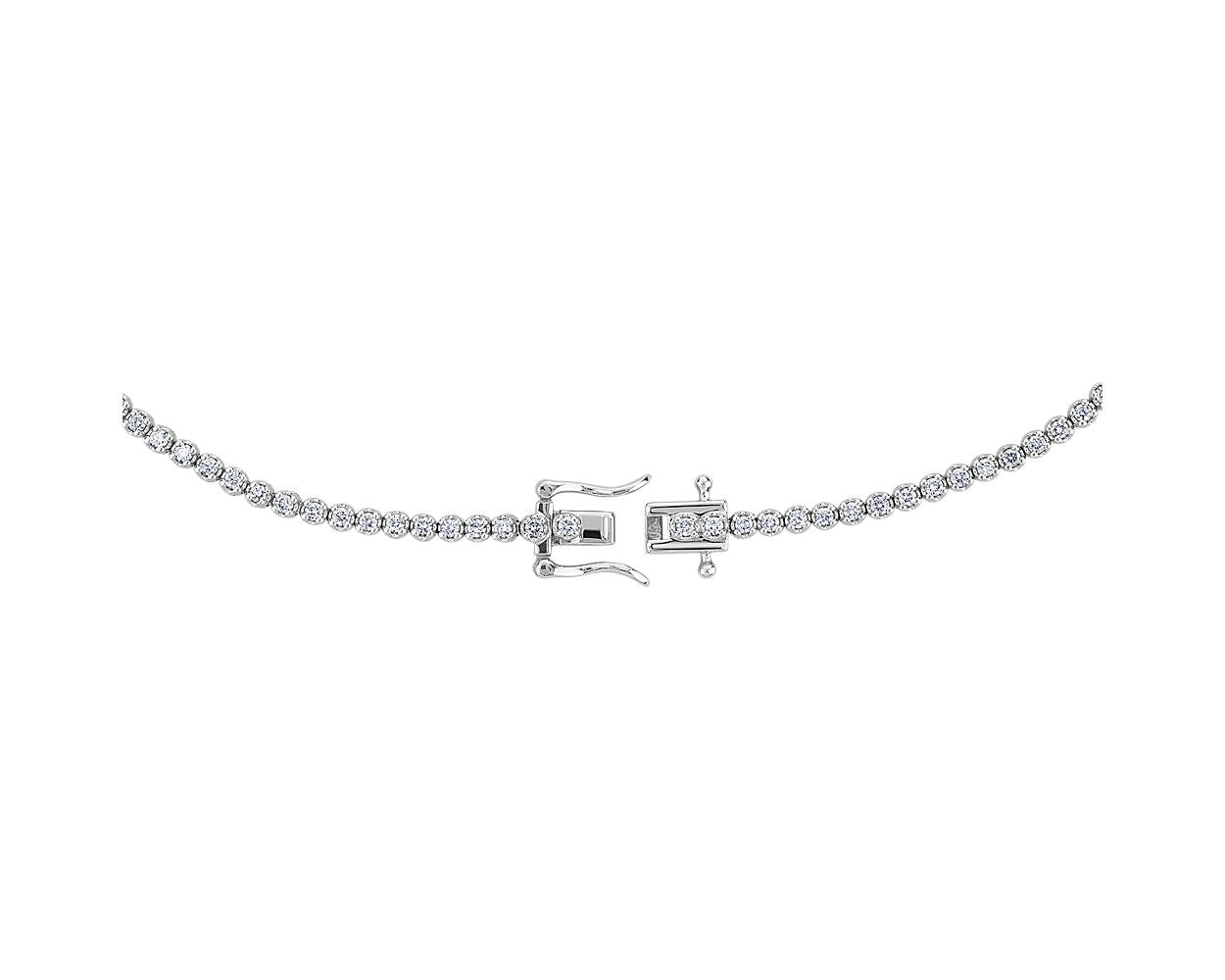 Necklace - Diamond Eternity - 14k White Gold - Princess Center - N-0001WG14D