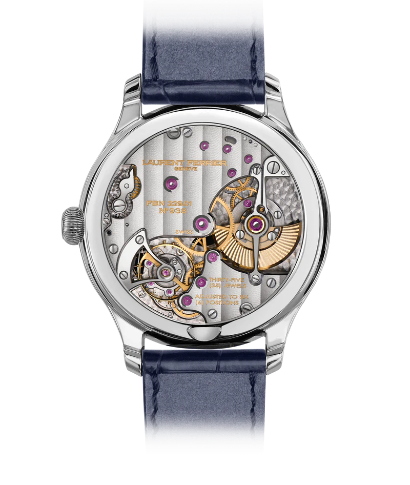 Laurent Ferrier - Classic Micro-Rotor Blue - 40 MM - White Gold - Blue Dial - Blue Leather Strap - LCF004.G1.CG2