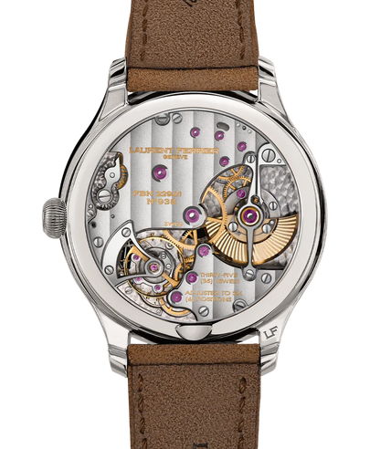 Laurent Ferrier - Classic Micro-Rotor Evergreen - 40 MM - White Gold - Deep Green Dial - Brown Leather Strap - LCF004.G1.VG1
