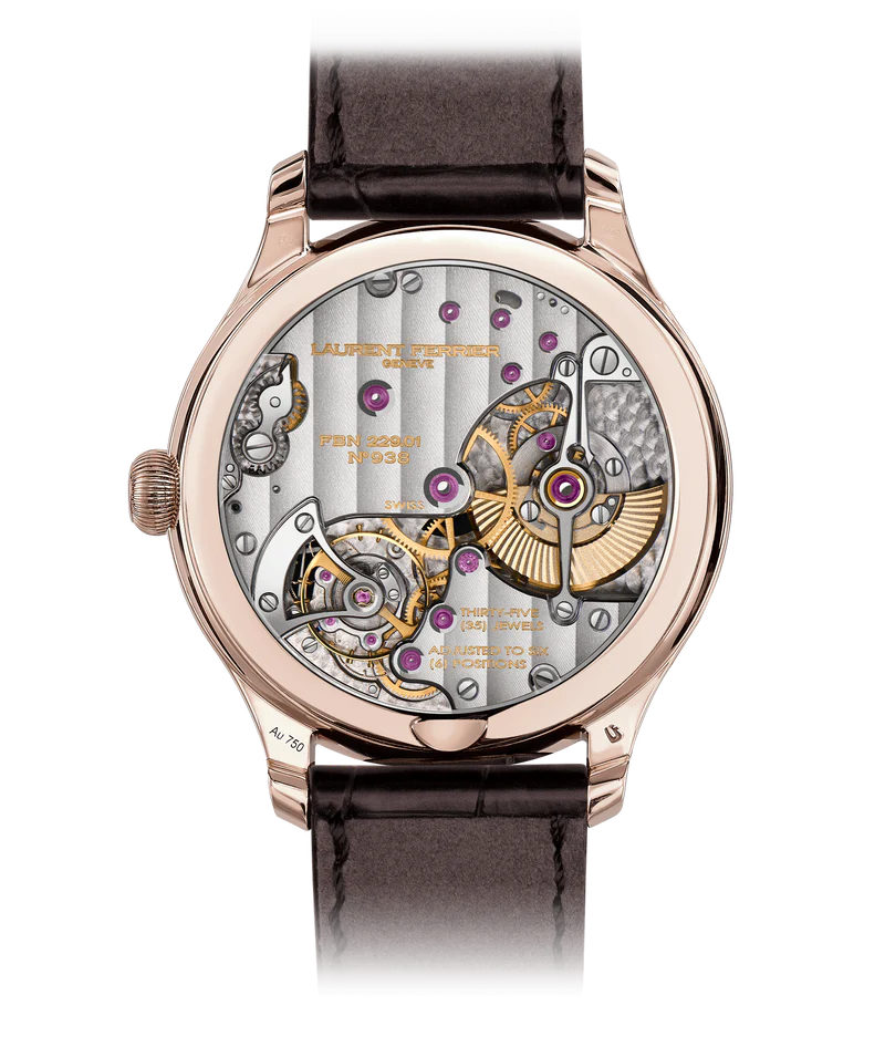 Laurent Ferrier - Classic Micro-Rotor Silver - 40 MM - Red Gold - Silver Dial - Brown Leather Strap - LCF004.R5.GR1