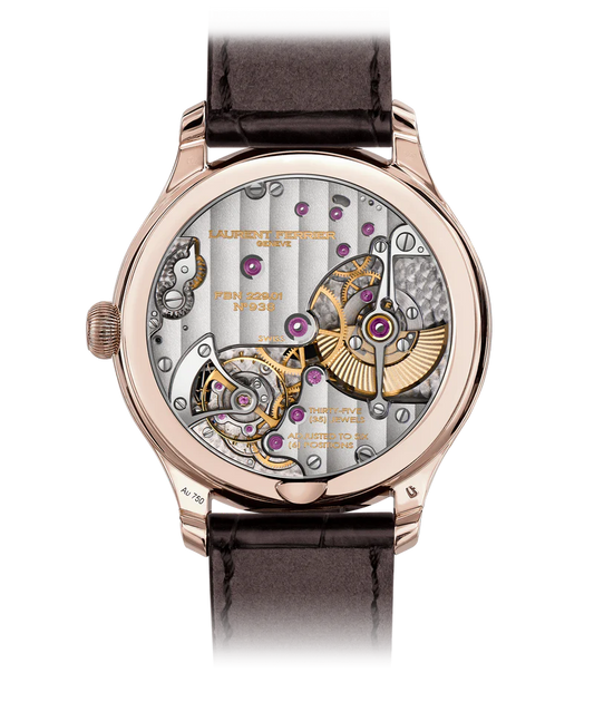 Laurent Ferrier - Classic Micro-Rotor Silver - 40 MM - Red Gold - Silver Dial - Brown Leather Strap - LCF004.R5.GR1