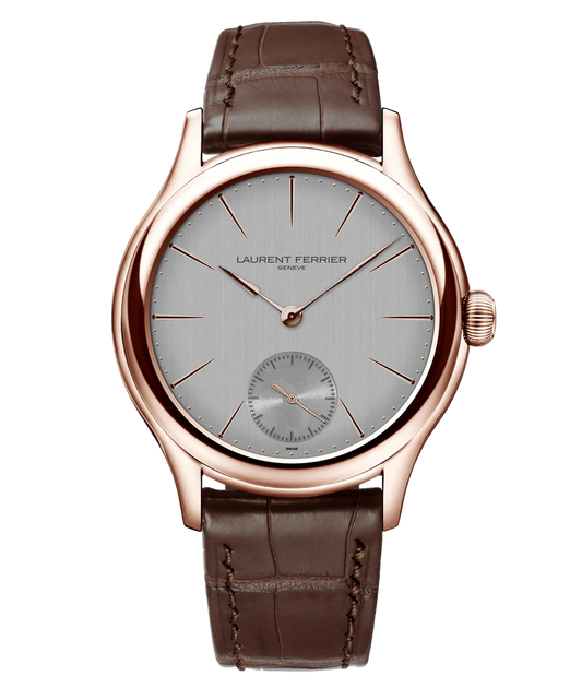 Laurent Ferrier - Classic Micro-Rotor Silver - 40 MM - Red Gold - Silver Dial - Brown Leather Strap - LCF004.R5.GR1