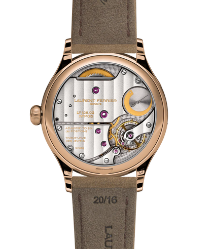 Laurent Ferrier - Classic Moon Silver - 40 MM - Red Gold - Silver Dial - Brown Leather Strap - LCF039.R5.G3N
