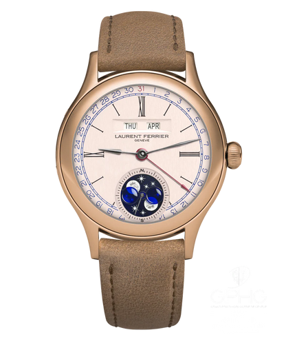 Laurent Ferrier - Classic Moon Silver - 40 MM - Red Gold - Silver Dial - Brown Leather Strap - LCF039.R5.G3N